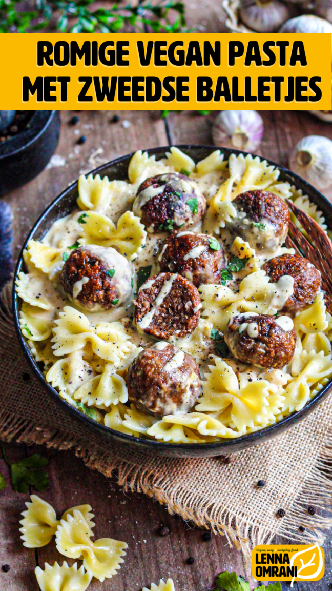 Romige Vegan Pasta Met Zweedse Balletjes