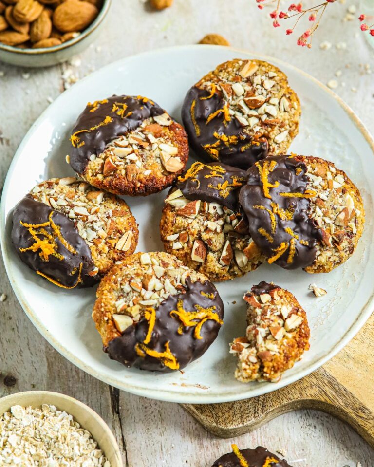 glutenvrije havermoutkoeken met chocolade en sinaasappel