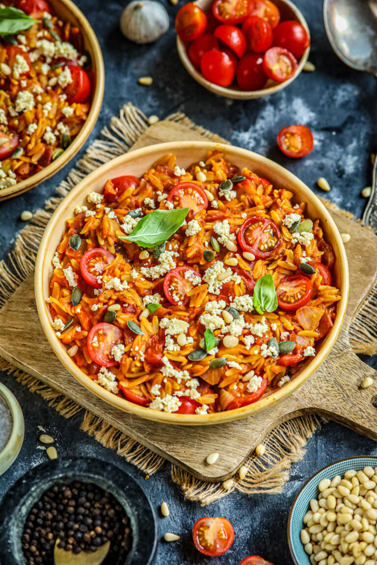 orzo met tomaat en feta