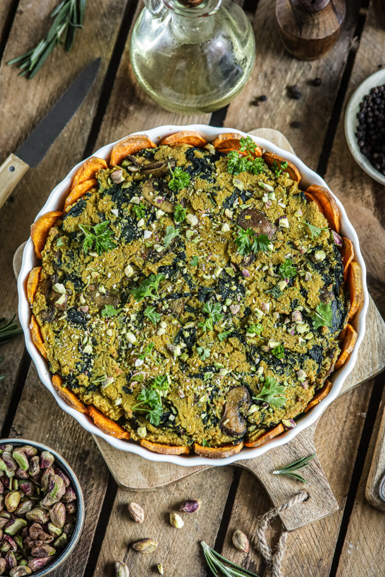 Vegan quiche zoete aardappel