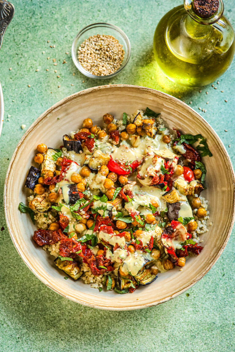 quinoa salade tahin dressing