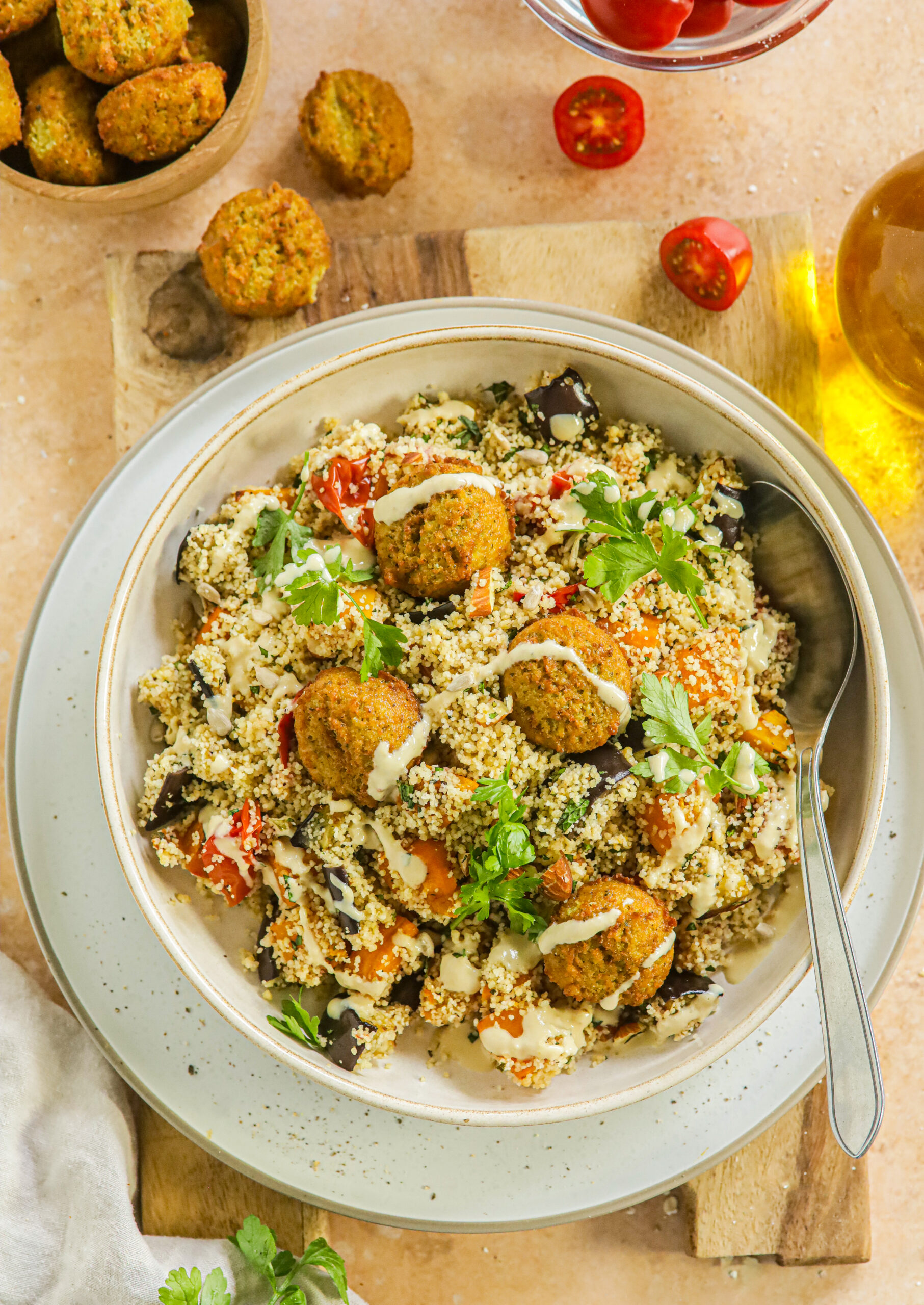 Couscous salade met aubergine en pompoen Lenna Omrani